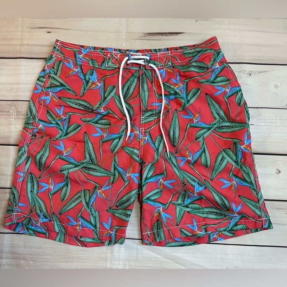 Trunks Surf & Swim Men's Tropical Shorts Bird of Paradise size Large